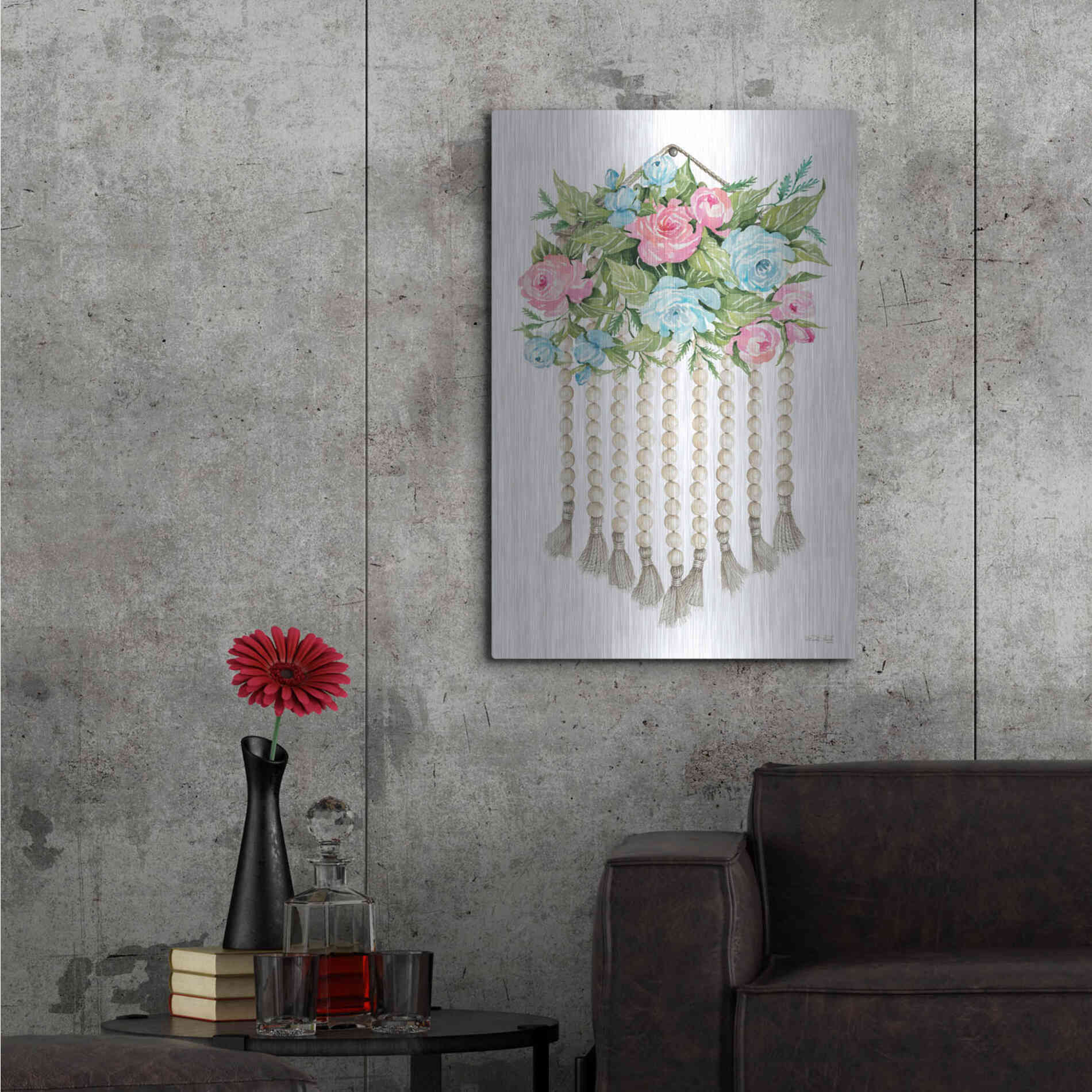 Luxe Metal Art 'Floral Pop V' by Cindy Jacobs, Metal Wall Art,24x36