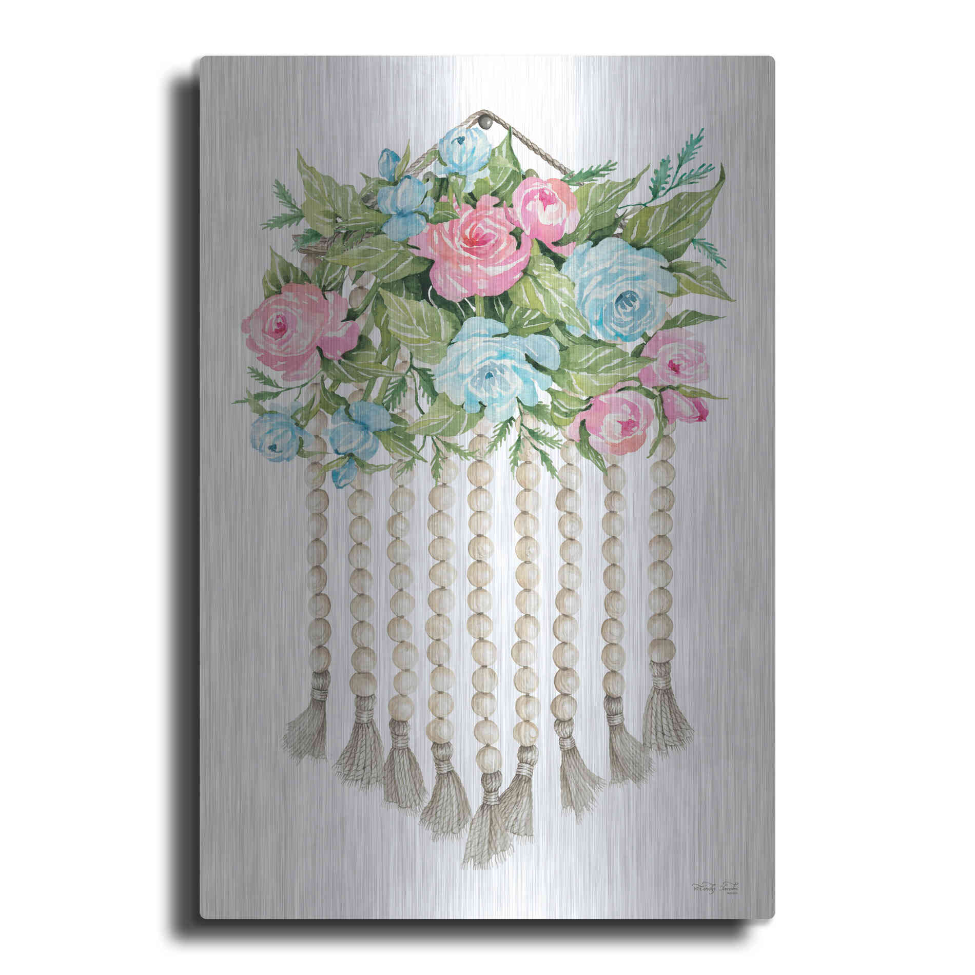 Luxe Metal Art 'Floral Pop V' by Cindy Jacobs, Metal Wall Art