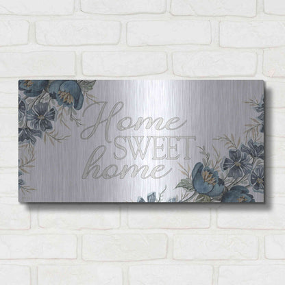 Luxe Metal Art 'Home Sweet Home 2' by Cindy Jacobs, Metal Wall Art,24x12
