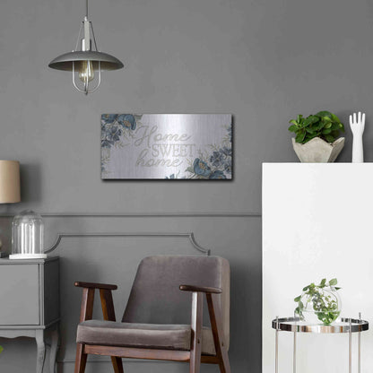 Luxe Metal Art 'Home Sweet Home 2' by Cindy Jacobs, Metal Wall Art,24x12