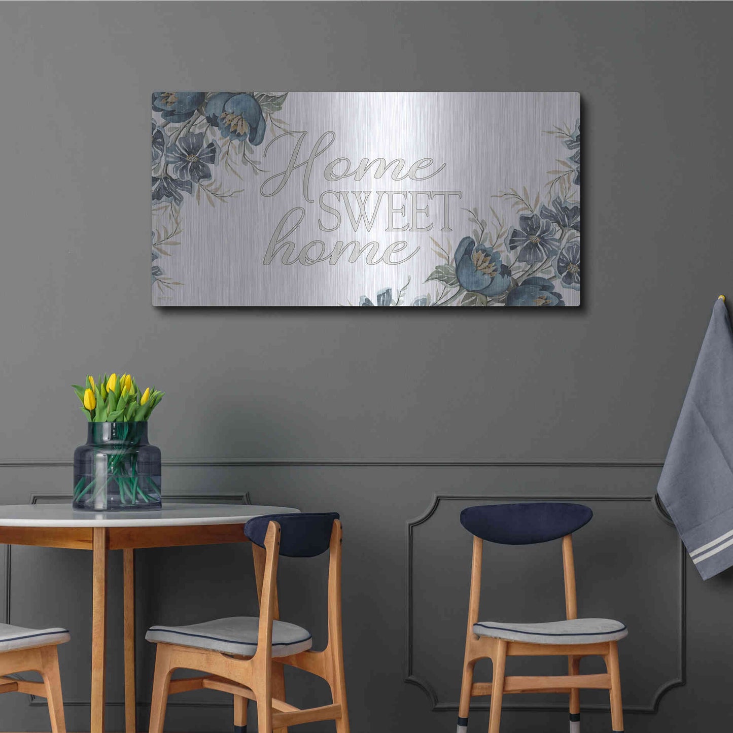 Luxe Metal Art 'Home Sweet Home 2' by Cindy Jacobs, Metal Wall Art,48x24