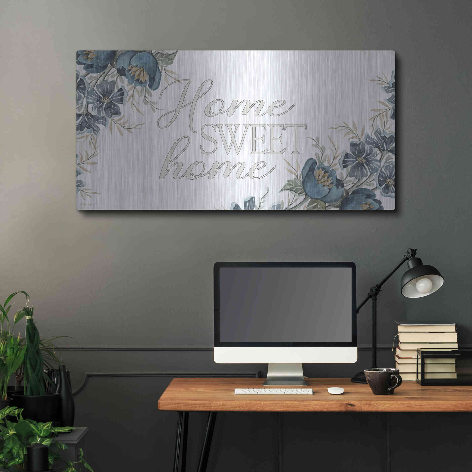 Luxe Metal Art 'Home Sweet Home 2' by Cindy Jacobs, Metal Wall Art,48x24