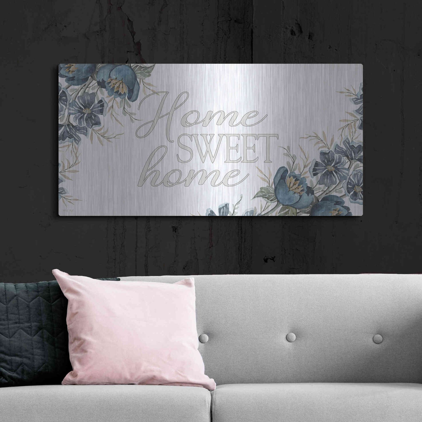 Luxe Metal Art 'Home Sweet Home 2' by Cindy Jacobs, Metal Wall Art,48x24