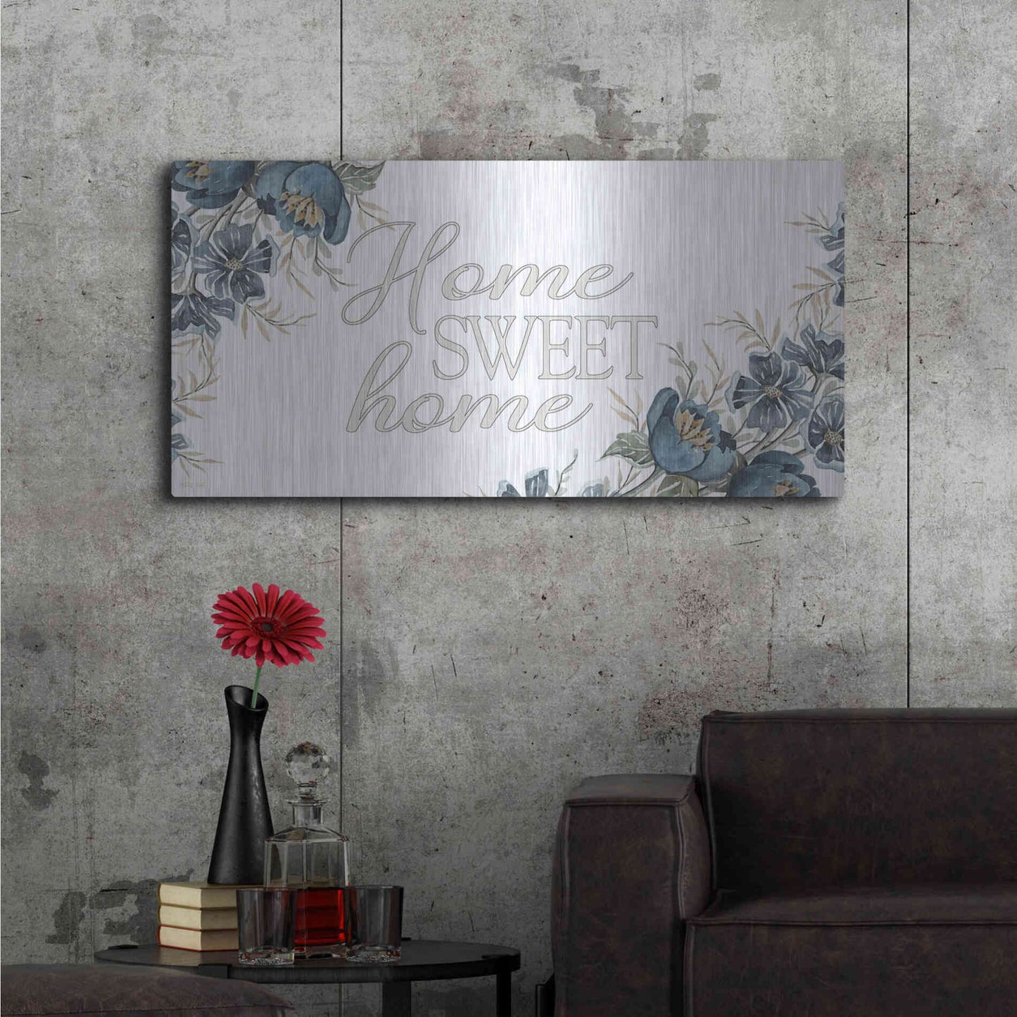 Luxe Metal Art 'Home Sweet Home 2' by Cindy Jacobs, Metal Wall Art,48x24