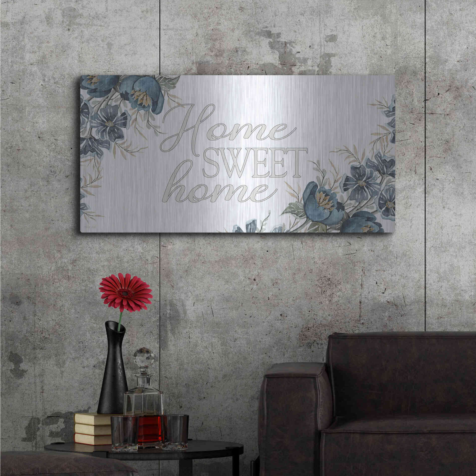 Luxe Metal Art 'Home Sweet Home 2' by Cindy Jacobs, Metal Wall Art,48x24