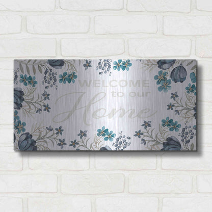 Luxe Metal Art 'Welcome to Our Home' by Cindy Jacobs, Metal Wall Art,24x12