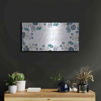 Luxe Metal Art 'Welcome to Our Home' by Cindy Jacobs, Metal Wall Art,24x12