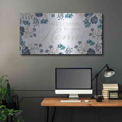 Luxe Metal Art 'Welcome to Our Home' by Cindy Jacobs, Metal Wall Art,48x24