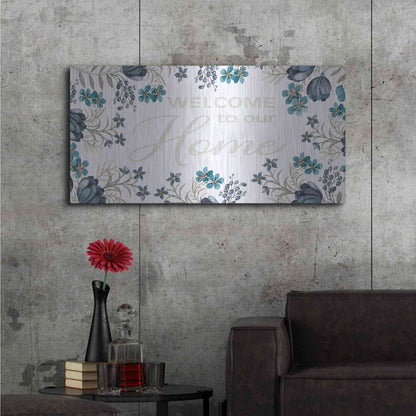 Luxe Metal Art 'Welcome to Our Home' by Cindy Jacobs, Metal Wall Art,48x24