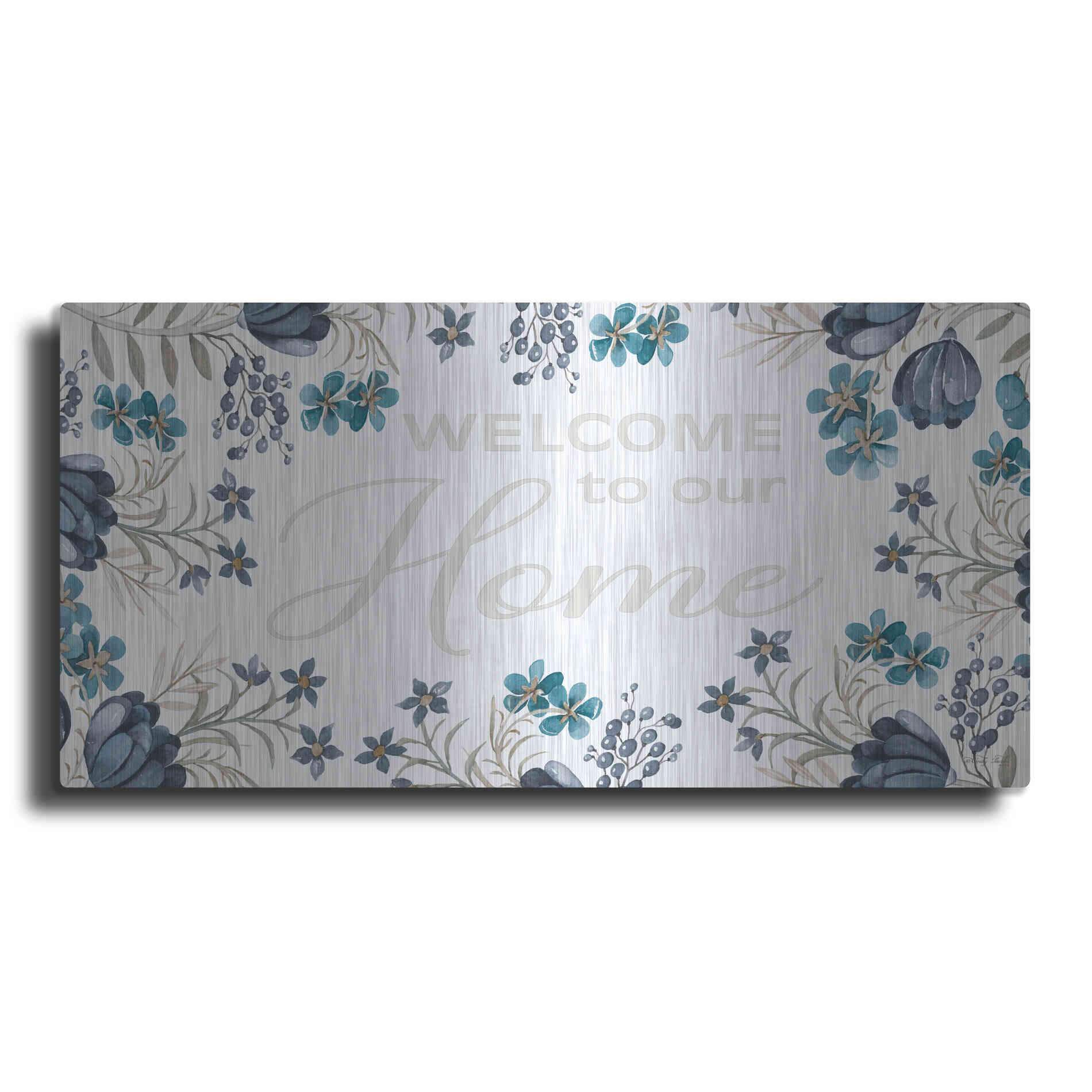 Luxe Metal Art 'Welcome to Our Home' by Cindy Jacobs, Metal Wall Art