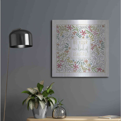Luxe Metal Art 'Be Your Own Kind of Beautiful 2' by Cindy Jacobs, Metal Wall Art,24x24