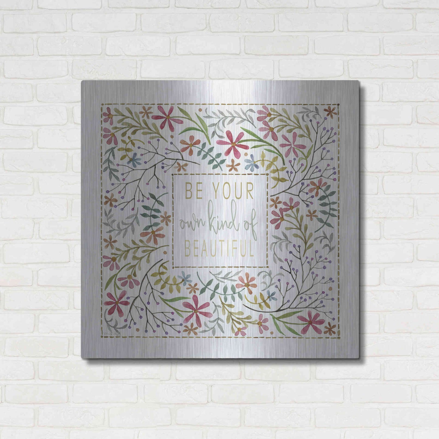 Luxe Metal Art 'Be Your Own Kind of Beautiful 2' by Cindy Jacobs, Metal Wall Art,36x36