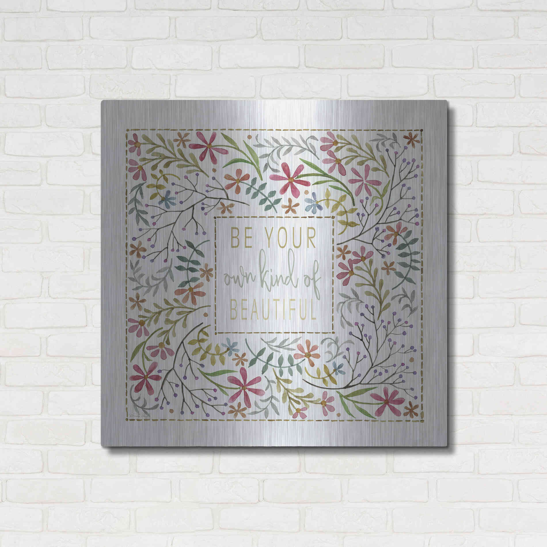 Luxe Metal Art 'Be Your Own Kind of Beautiful 2' by Cindy Jacobs, Metal Wall Art,36x36