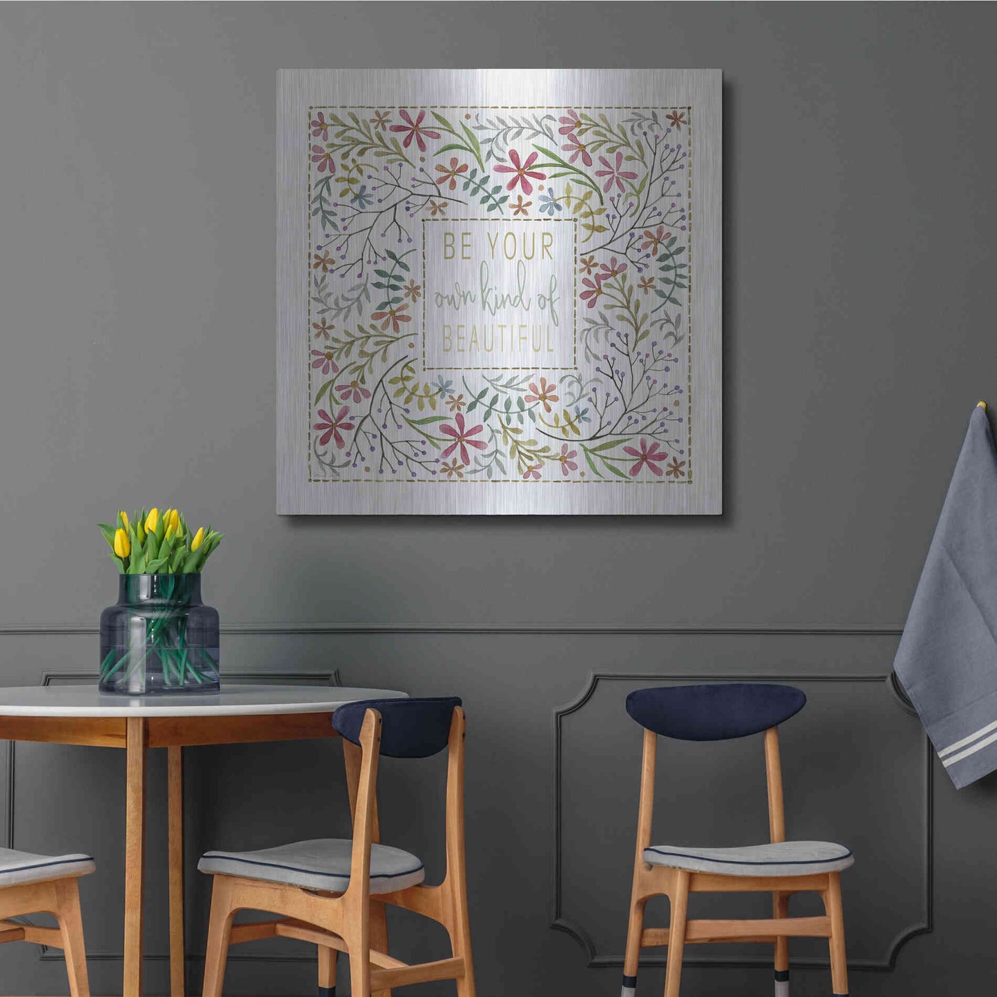 Luxe Metal Art 'Be Your Own Kind of Beautiful 2' by Cindy Jacobs, Metal Wall Art,36x36