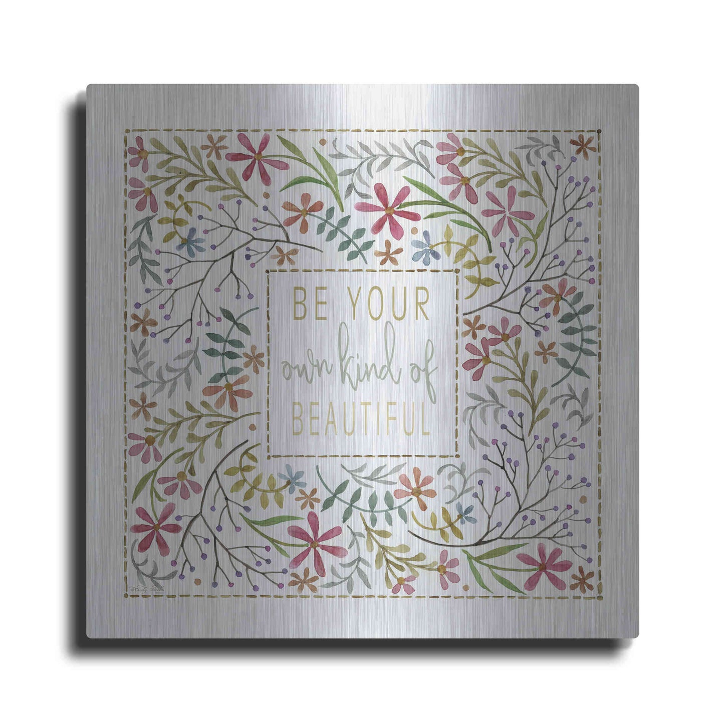 Luxe Metal Art 'Be Your Own Kind of Beautiful 2' by Cindy Jacobs, Metal Wall Art