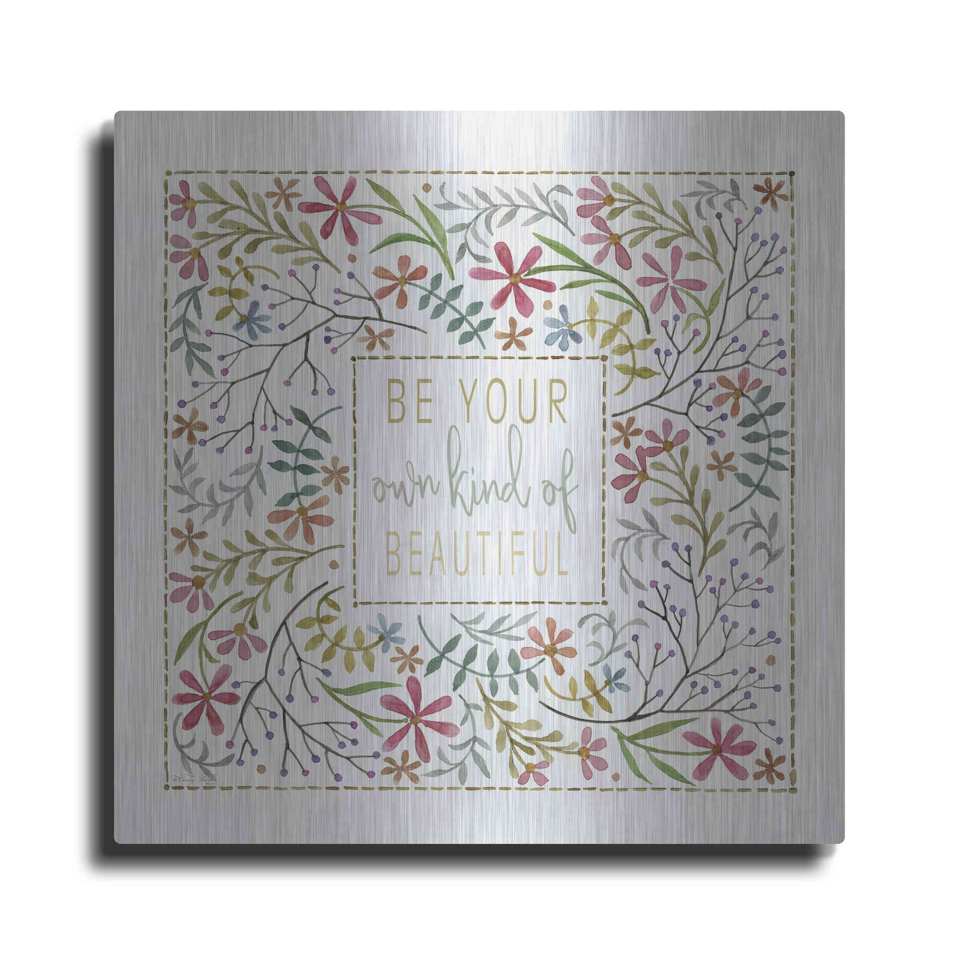 Luxe Metal Art 'Be Your Own Kind of Beautiful 2' by Cindy Jacobs, Metal Wall Art