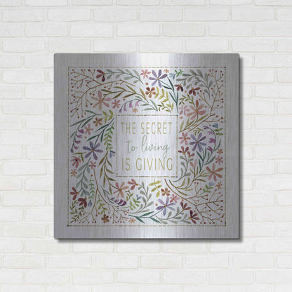 Luxe Metal Art 'The Secret to Living is Giving' by Cindy Jacobs, Metal Wall Art,36x36