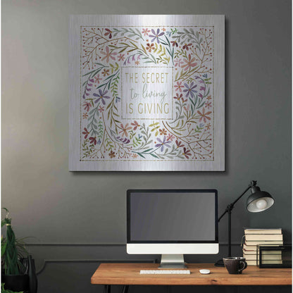 Luxe Metal Art 'The Secret to Living is Giving' by Cindy Jacobs, Metal Wall Art,36x36