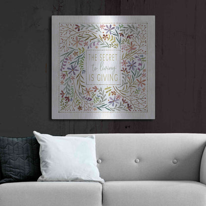 Luxe Metal Art 'The Secret to Living is Giving' by Cindy Jacobs, Metal Wall Art,36x36