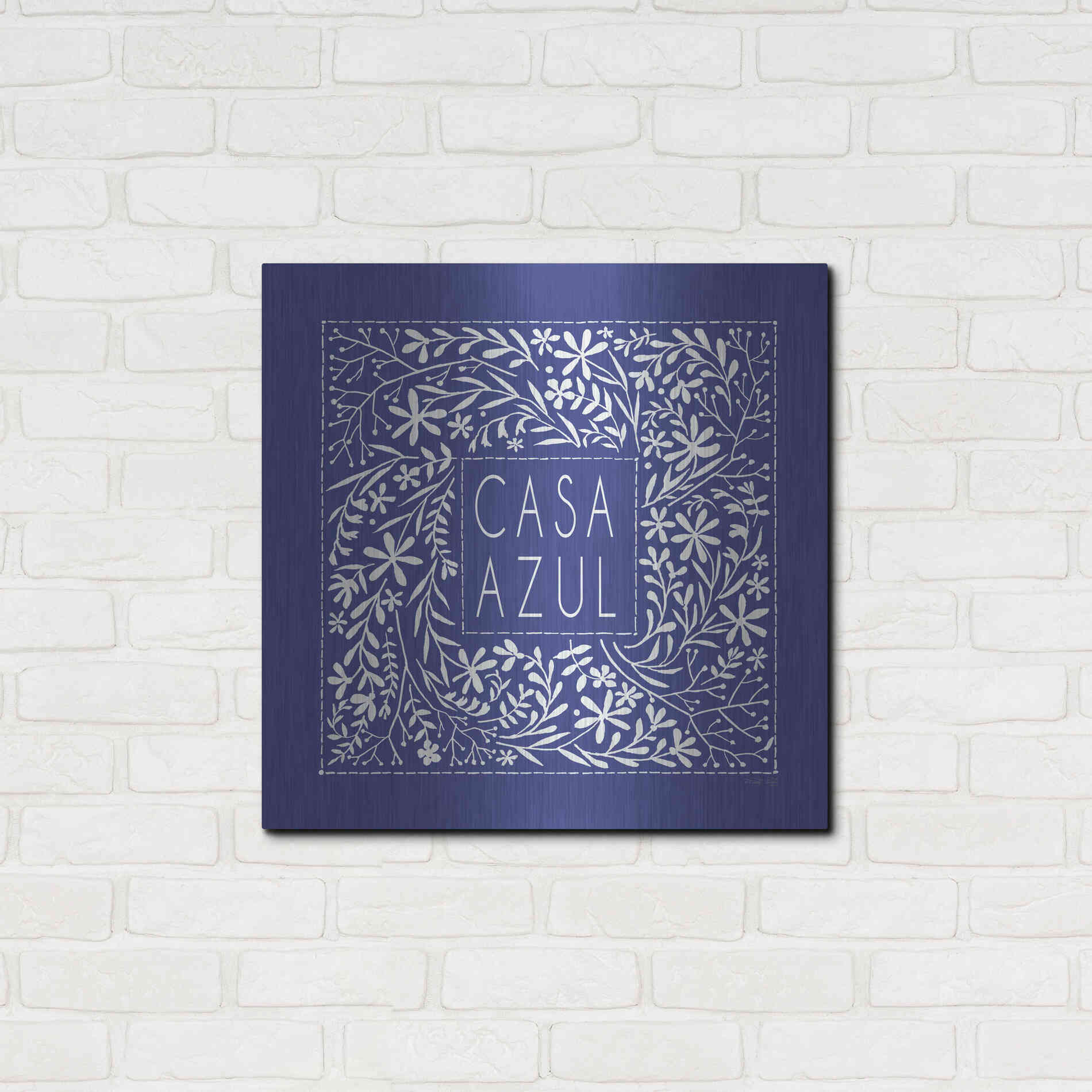 Luxe Metal Art 'Casa Azul' by Cindy Jacobs, Metal Wall Art,24x24