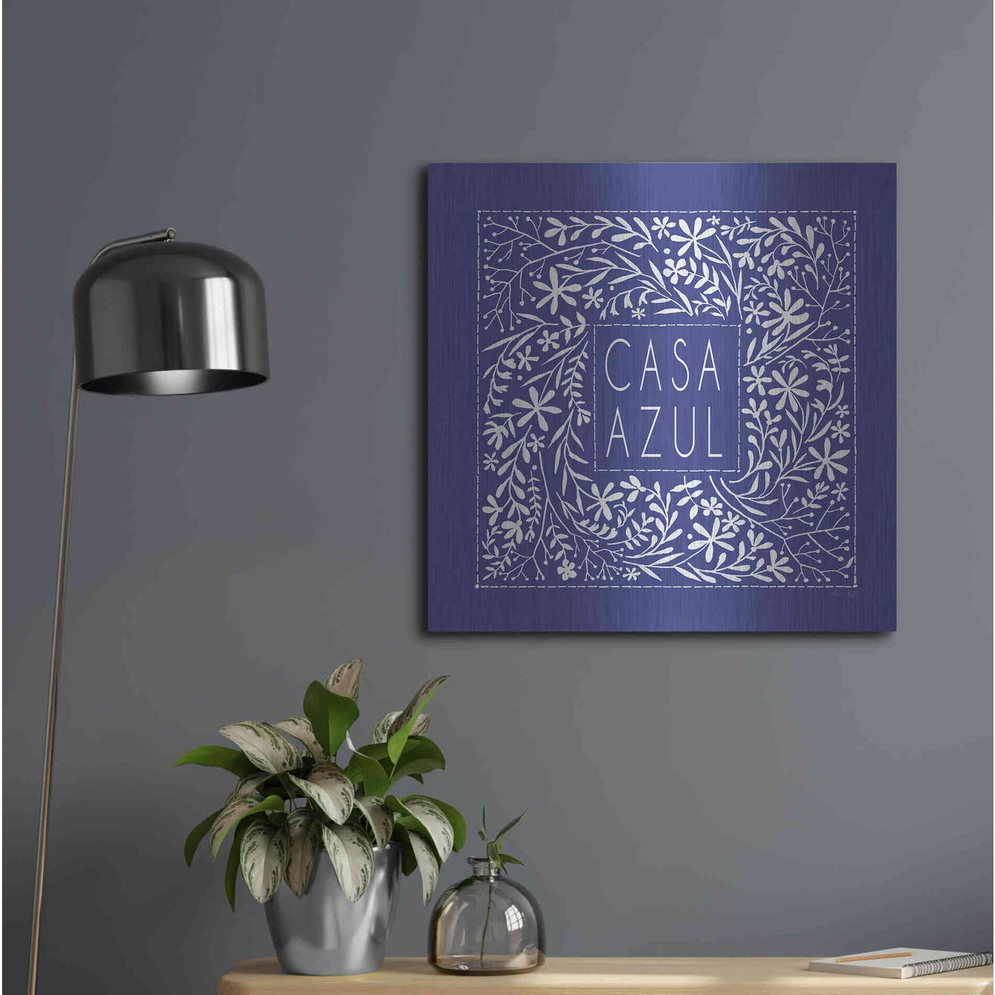 Luxe Metal Art 'Casa Azul' by Cindy Jacobs, Metal Wall Art,24x24