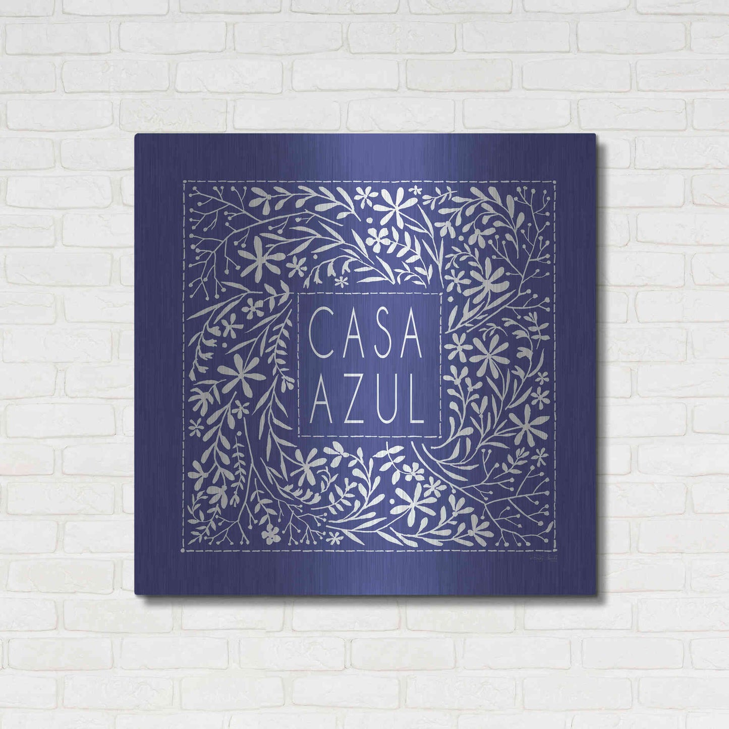 Luxe Metal Art 'Casa Azul' by Cindy Jacobs, Metal Wall Art,36x36