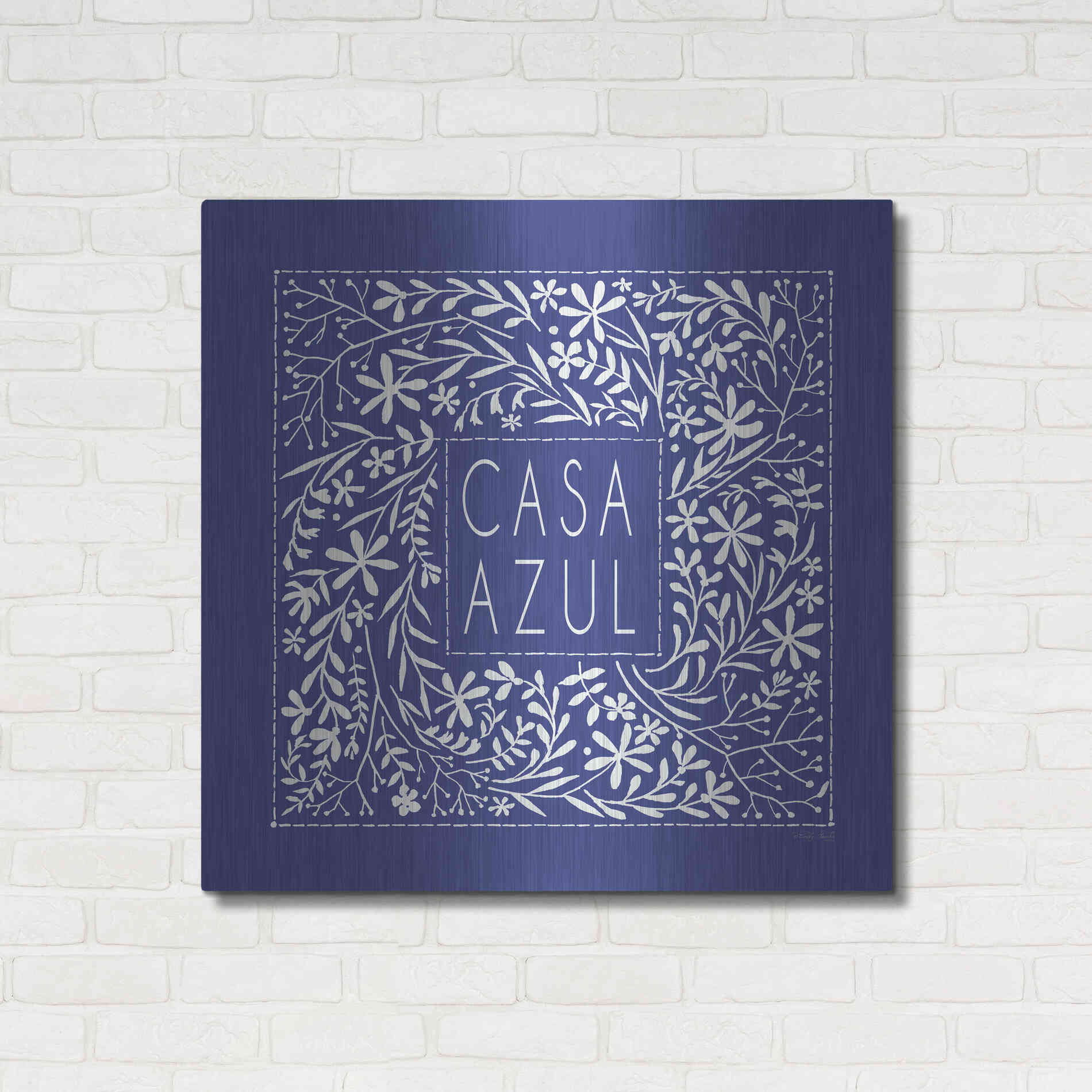 Luxe Metal Art 'Casa Azul' by Cindy Jacobs, Metal Wall Art,36x36