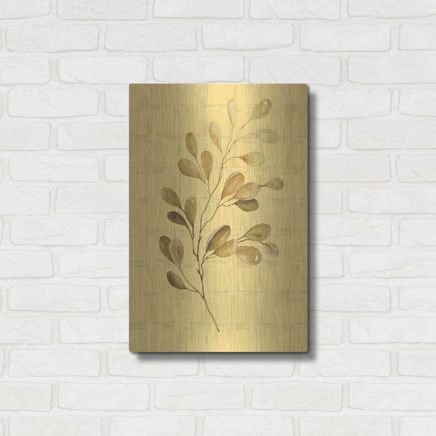 Luxe Metal Art 'Golden Dogwood' by Cindy Jacobs, Metal Wall Art,16x24