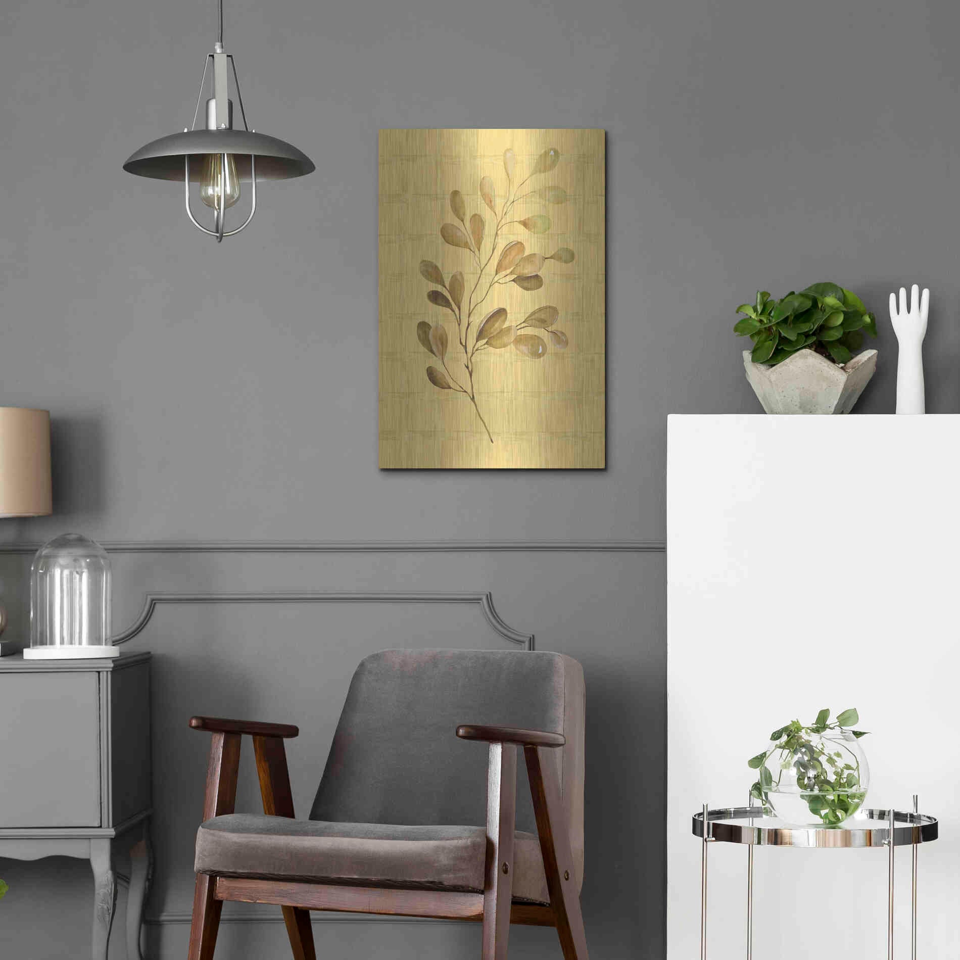 Luxe Metal Art 'Golden Dogwood' by Cindy Jacobs, Metal Wall Art,16x24