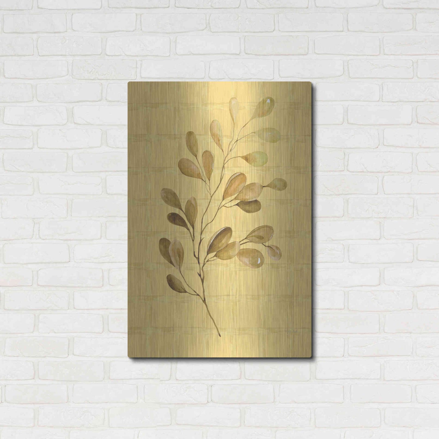 Luxe Metal Art 'Golden Dogwood' by Cindy Jacobs, Metal Wall Art,24x36