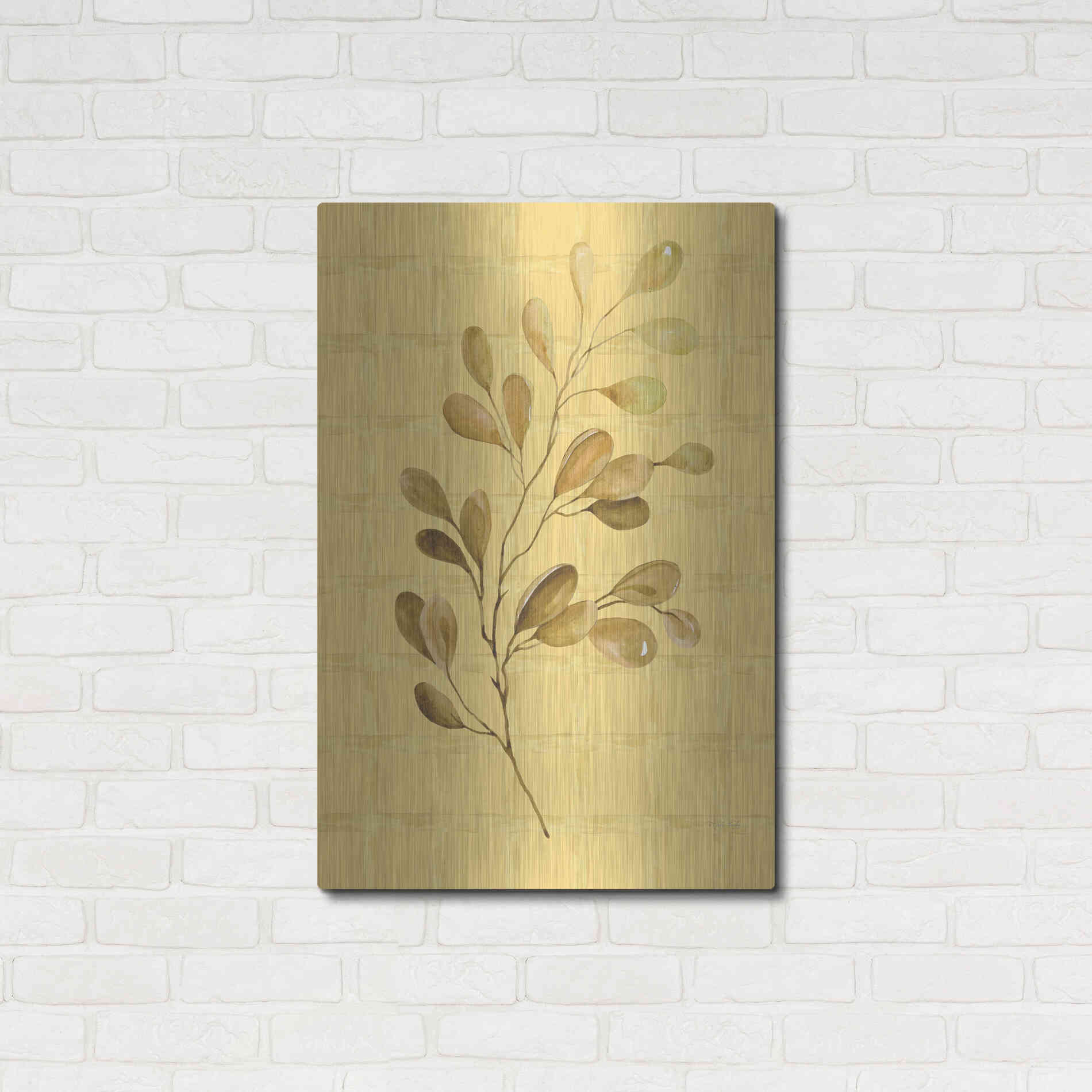 Luxe Metal Art 'Golden Dogwood' by Cindy Jacobs, Metal Wall Art,24x36
