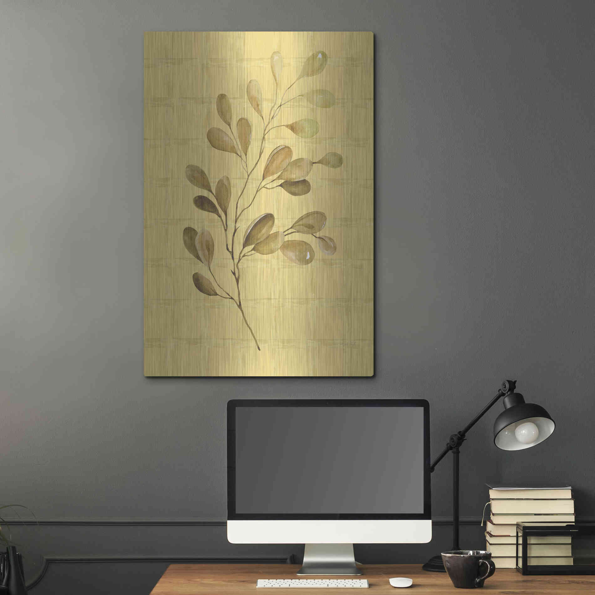 Luxe Metal Art 'Golden Dogwood' by Cindy Jacobs, Metal Wall Art,24x36
