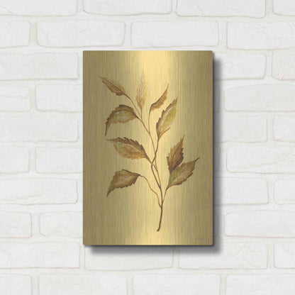 Luxe Metal Art 'Golden Leaves' by Cindy Jacobs, Metal Wall Art,12x16