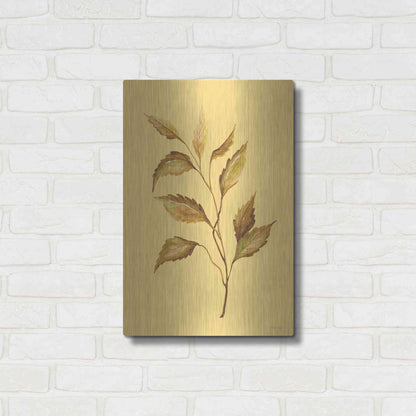 Luxe Metal Art 'Golden Leaves' by Cindy Jacobs, Metal Wall Art,16x24