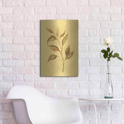 Luxe Metal Art 'Golden Leaves' by Cindy Jacobs, Metal Wall Art,16x24