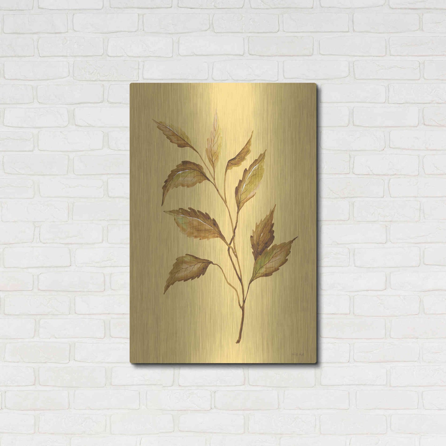Luxe Metal Art 'Golden Leaves' by Cindy Jacobs, Metal Wall Art,24x36