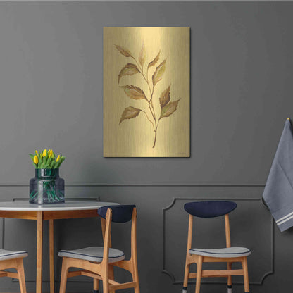 Luxe Metal Art 'Golden Leaves' by Cindy Jacobs, Metal Wall Art,24x36