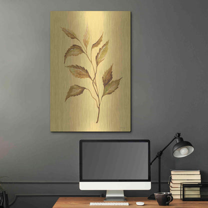 Luxe Metal Art 'Golden Leaves' by Cindy Jacobs, Metal Wall Art,24x36