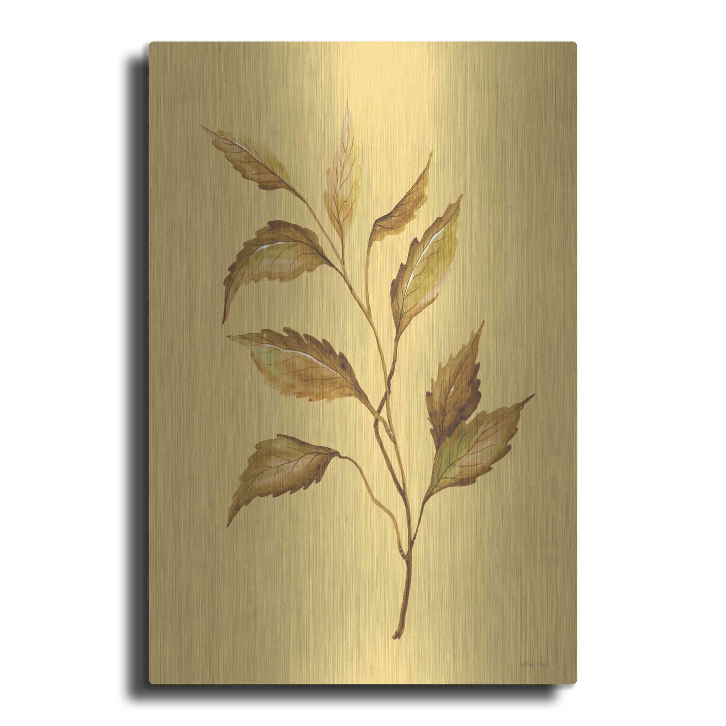 Luxe Metal Art 'Golden Leaves' by Cindy Jacobs, Metal Wall Art