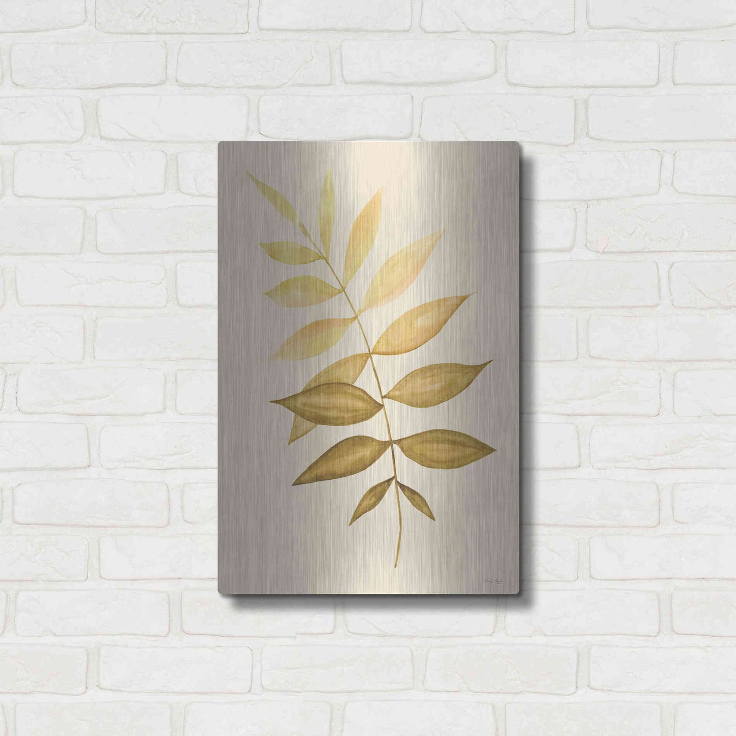 Luxe Metal Art 'Golden Fern' by Cindy Jacobs, Metal Wall Art,16x24