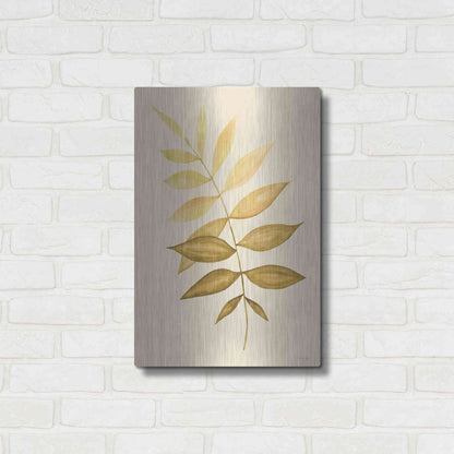 Luxe Metal Art 'Golden Fern' by Cindy Jacobs, Metal Wall Art,16x24