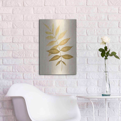 Luxe Metal Art 'Golden Fern' by Cindy Jacobs, Metal Wall Art,16x24