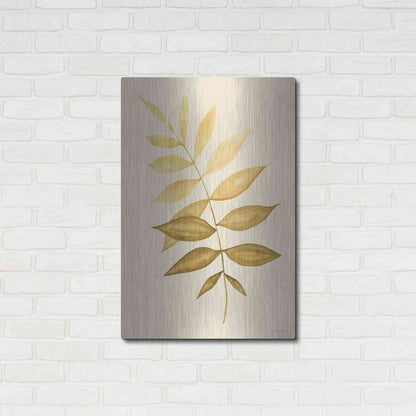 Luxe Metal Art 'Golden Fern' by Cindy Jacobs, Metal Wall Art,24x36