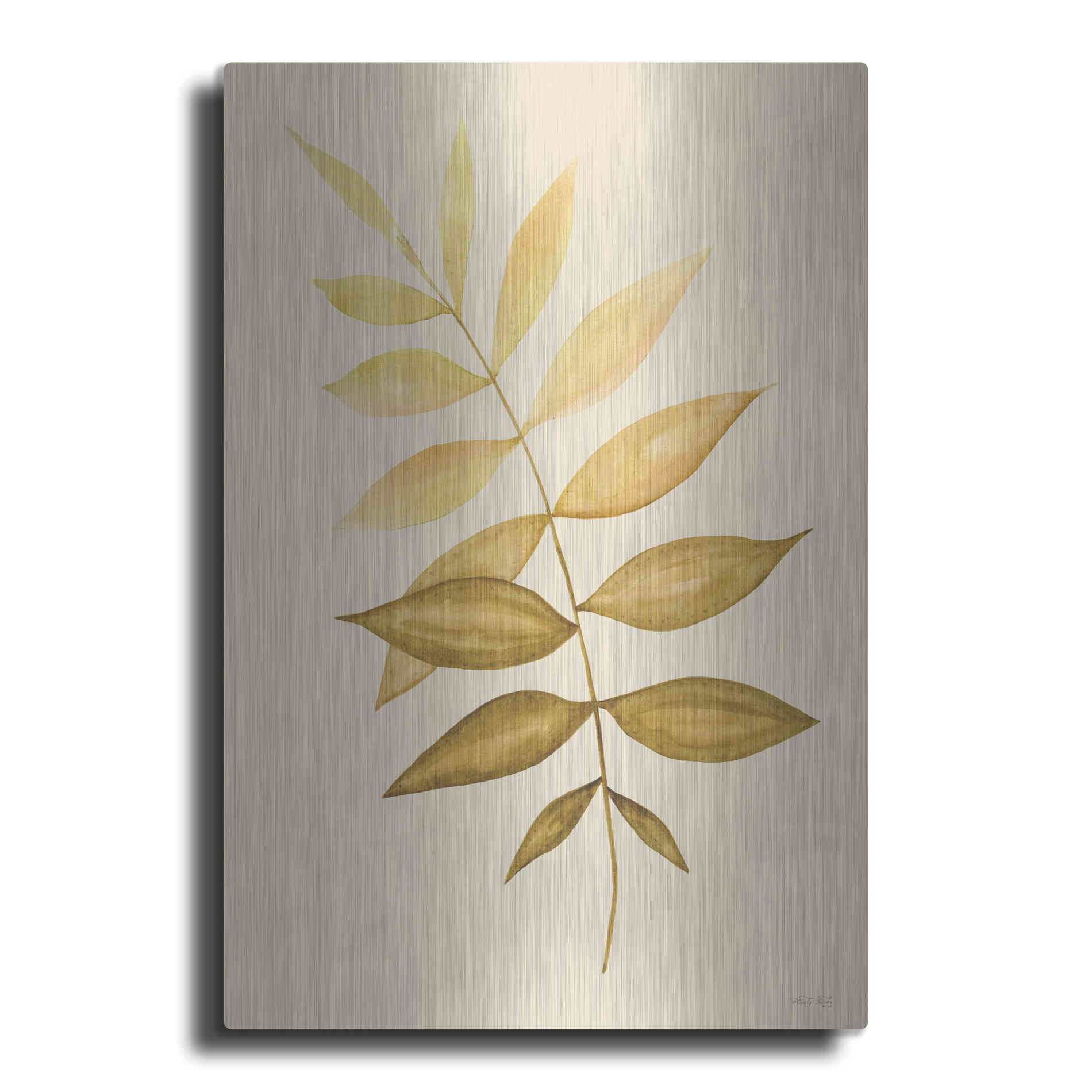 Luxe Metal Art 'Golden Fern' by Cindy Jacobs, Metal Wall Art
