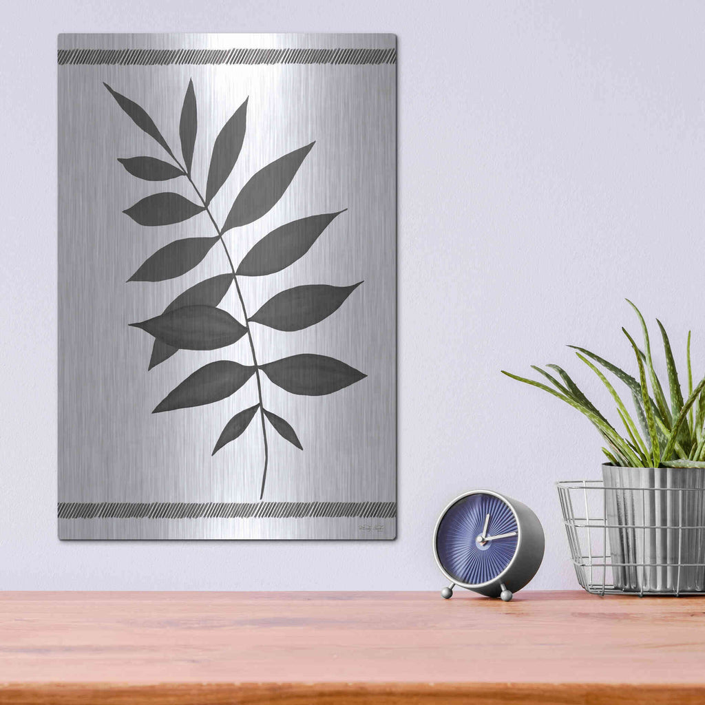 Luxe Metal Art 'Leaf Collection II' by Cindy Jacobs, Metal Wall Art,12x16