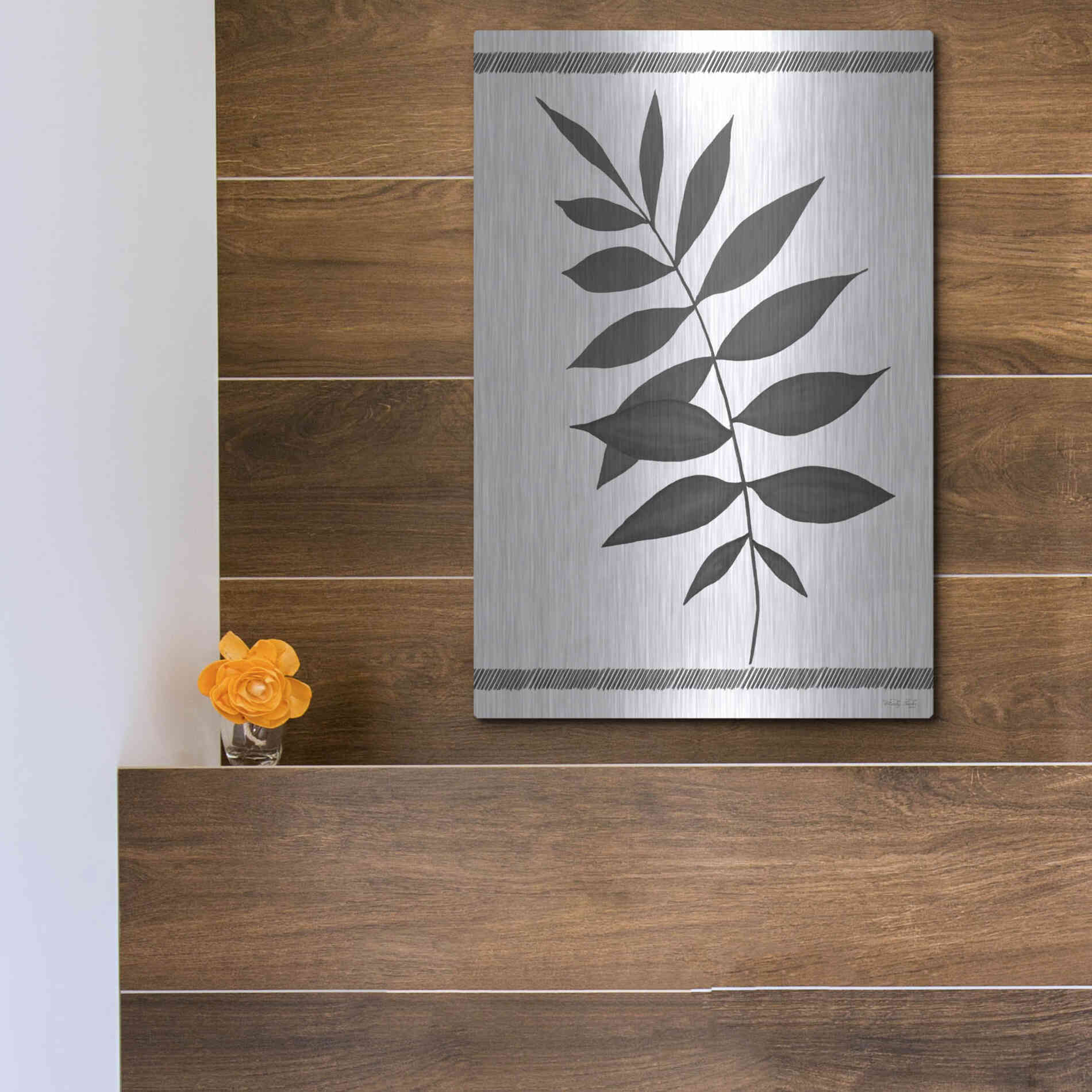 Luxe Metal Art 'Leaf Collection II' by Cindy Jacobs, Metal Wall Art,12x16