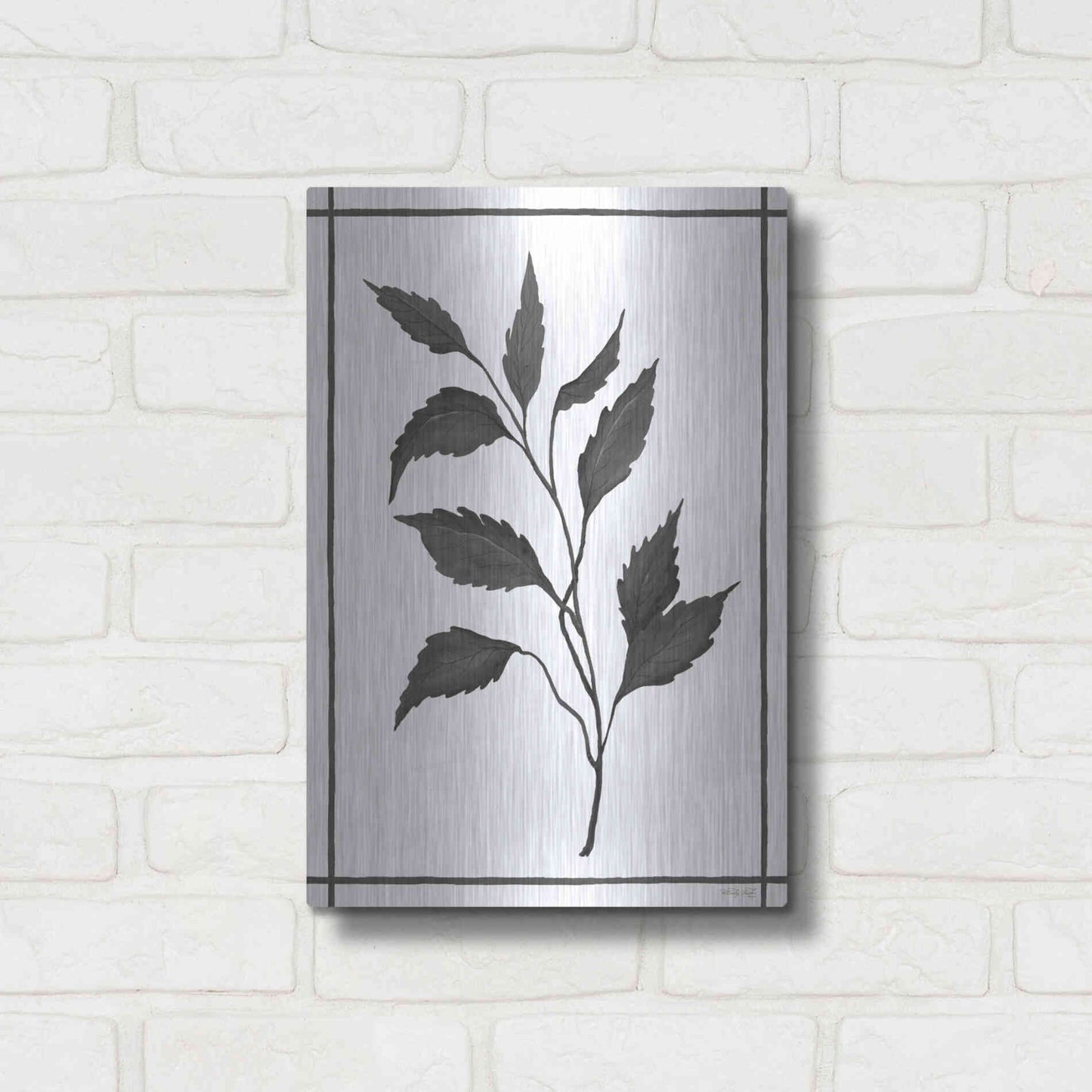 Luxe Metal Art 'Leaf Collection III' by Cindy Jacobs, Metal Wall Art,12x16