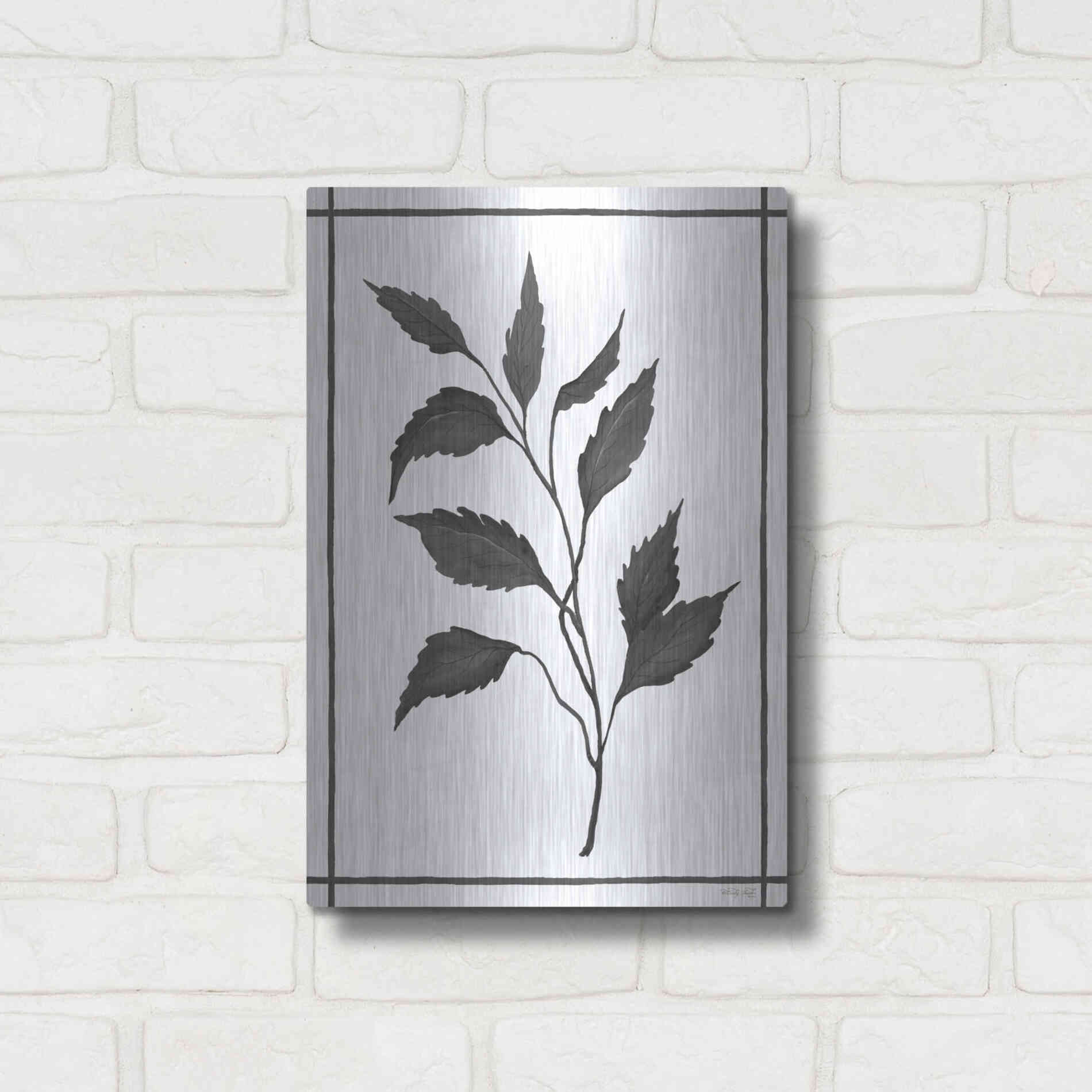 Luxe Metal Art 'Leaf Collection III' by Cindy Jacobs, Metal Wall Art,12x16