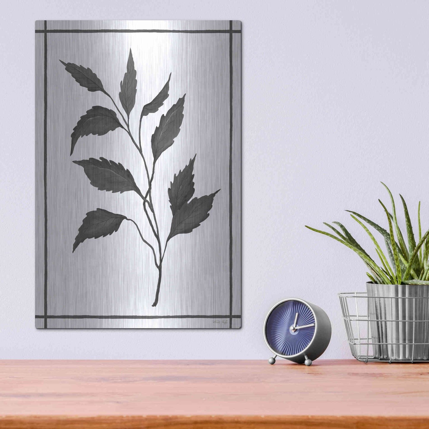 Luxe Metal Art 'Leaf Collection III' by Cindy Jacobs, Metal Wall Art,12x16