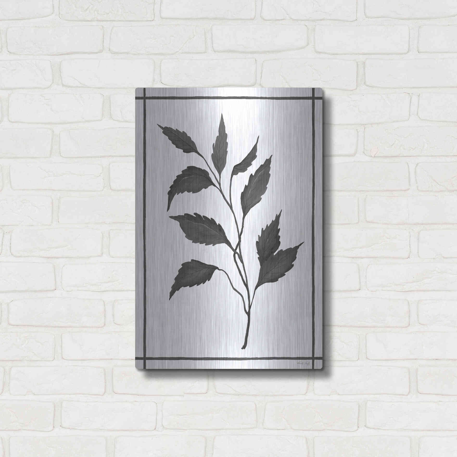 Luxe Metal Art 'Leaf Collection III' by Cindy Jacobs, Metal Wall Art,16x24